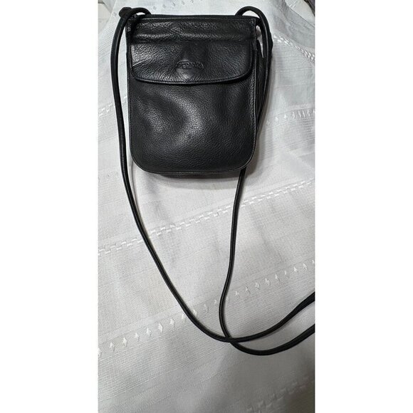 Vintage Fossil Black Leather Small Crossbody Bag Purse Supple Luxury Classic - Picture 4 of 13